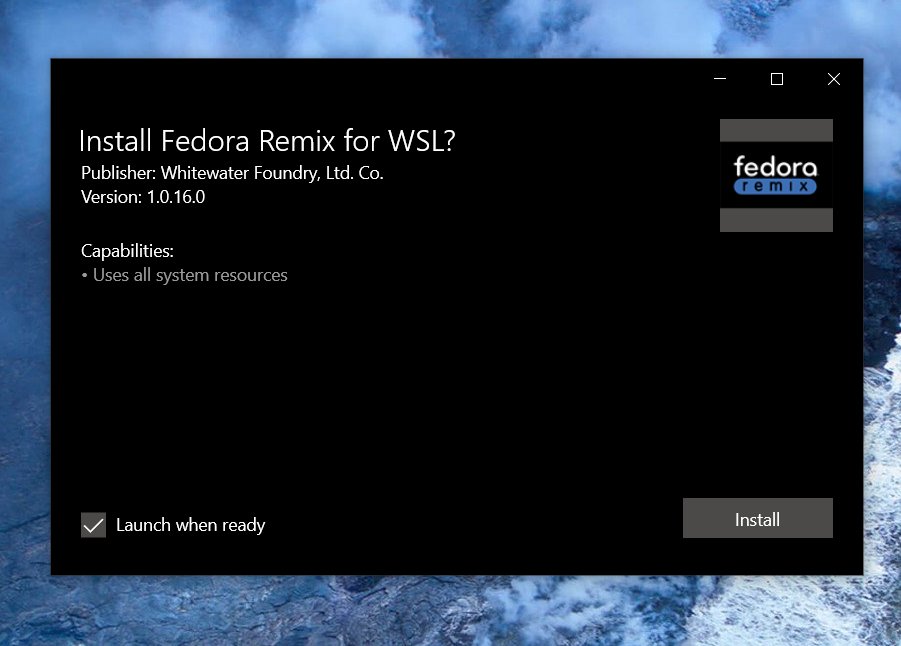 Fedora Remix disponibile per WSL