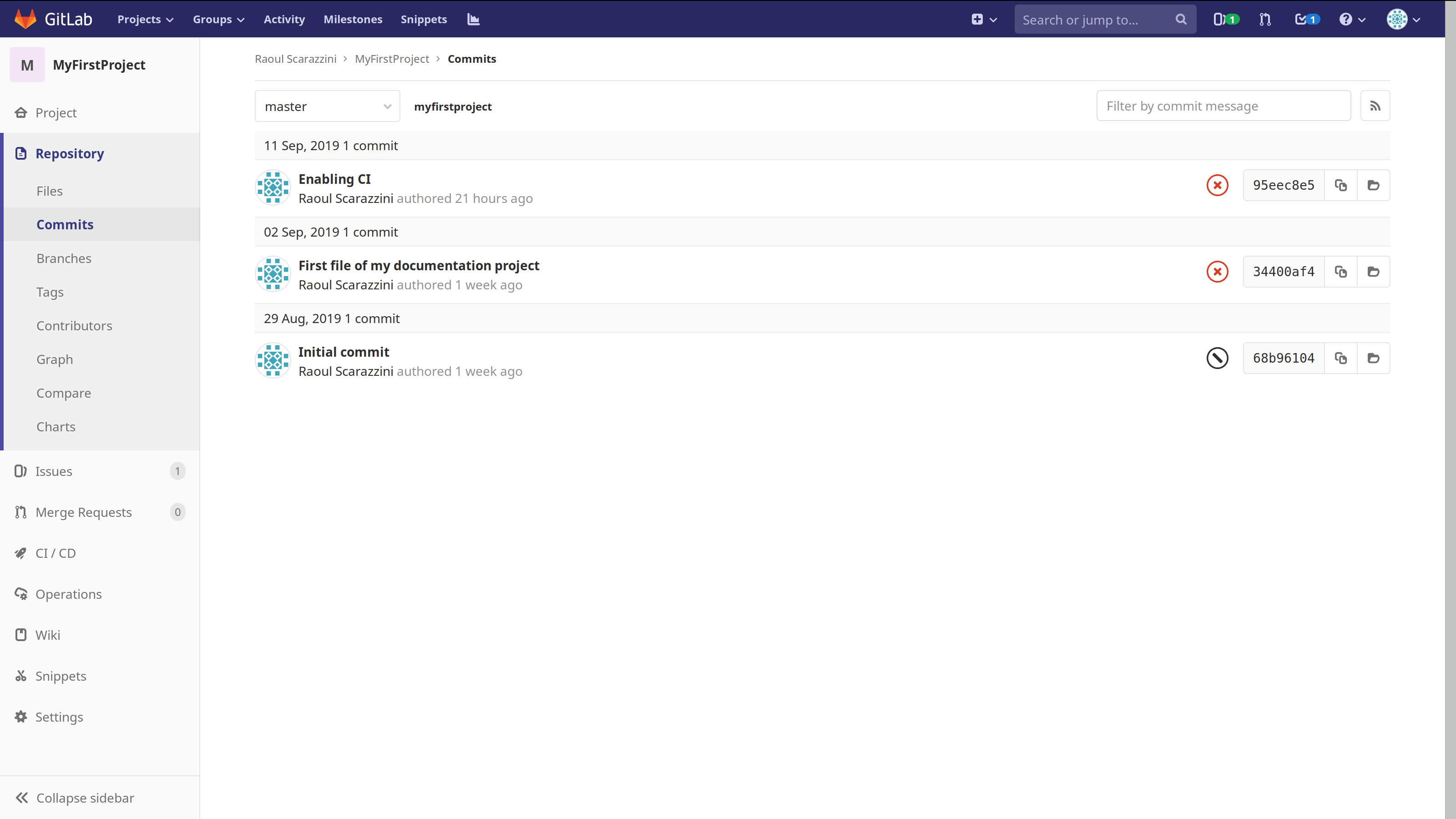 GitLab 3 Commits