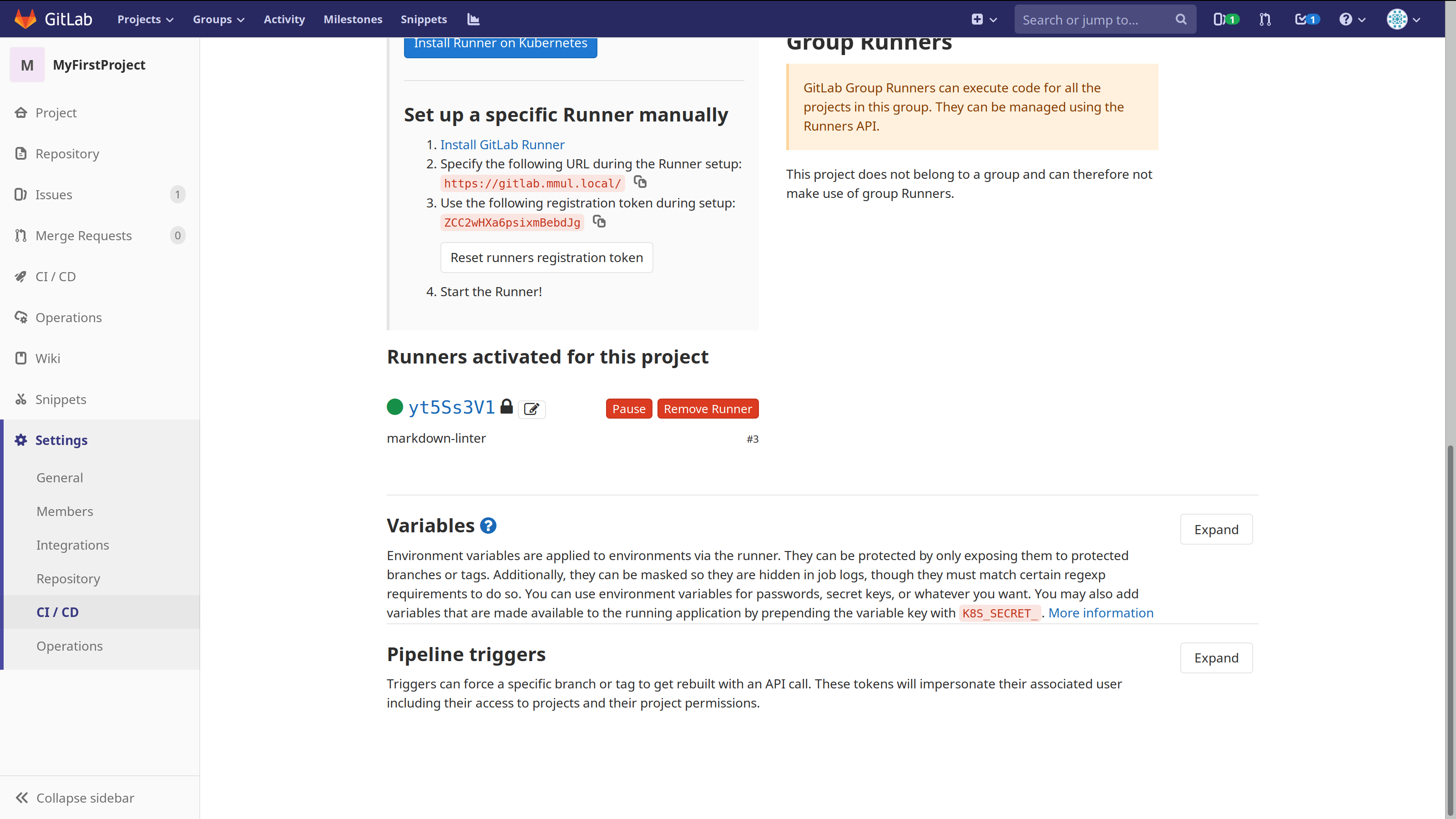 GitLab 3 Runner Registered